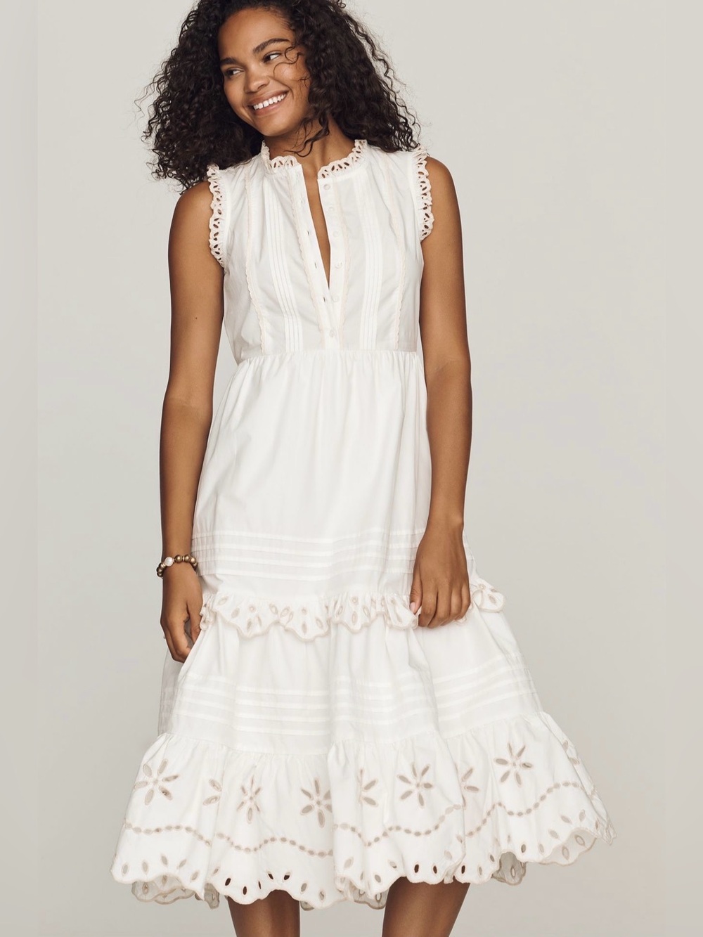 Rails Aubrie Cotton Ruffle Midi Dress Size S NWT